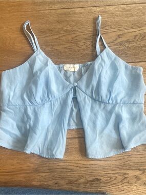 La Hearts Pale Blue Spaghetti Strap Crop Cami